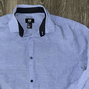 H & M Blue Men’s Large Slim Fit Easy Iron Shirt